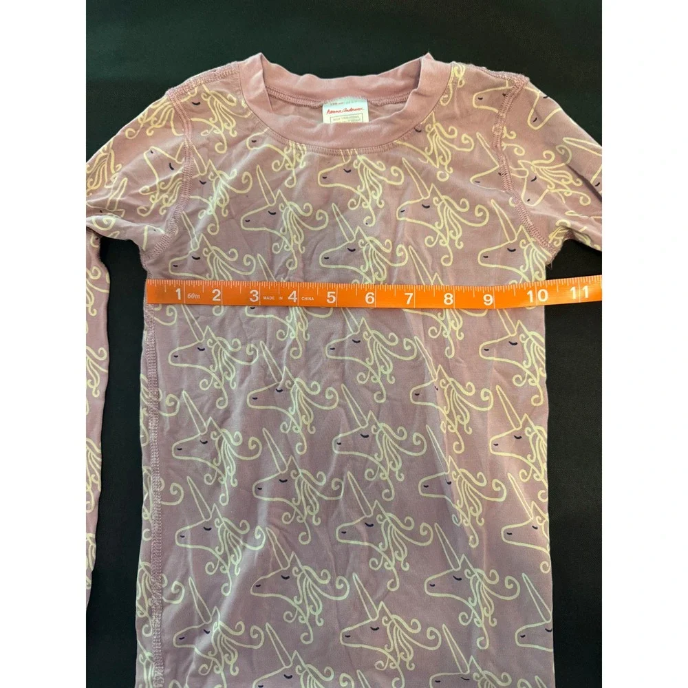 Hanna Andersson Kids Pink Unicorn Pajama Top Tencel Lyocell Size US 6-7